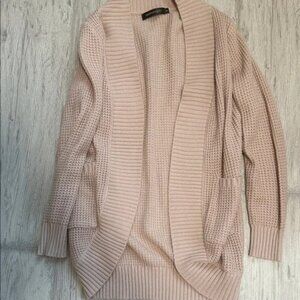 Elegant Blush Open-Front Cardigan